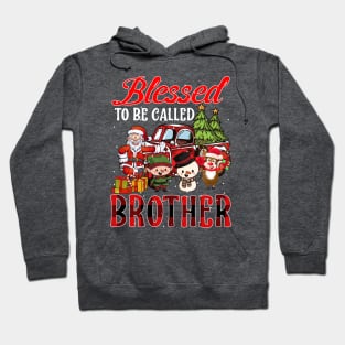 Blessed To Be Called Brother Christmas Buffalo Plaid Truck Hoodie